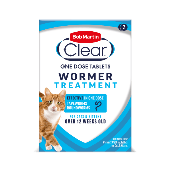 Bob Martin Clear 2 in 1 Wormer Tablets for Cats & Kittens - Pack of 2