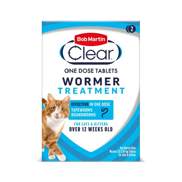 Bob Martin Clear 2 in 1 Wormer Tablets for Cats & Kittens