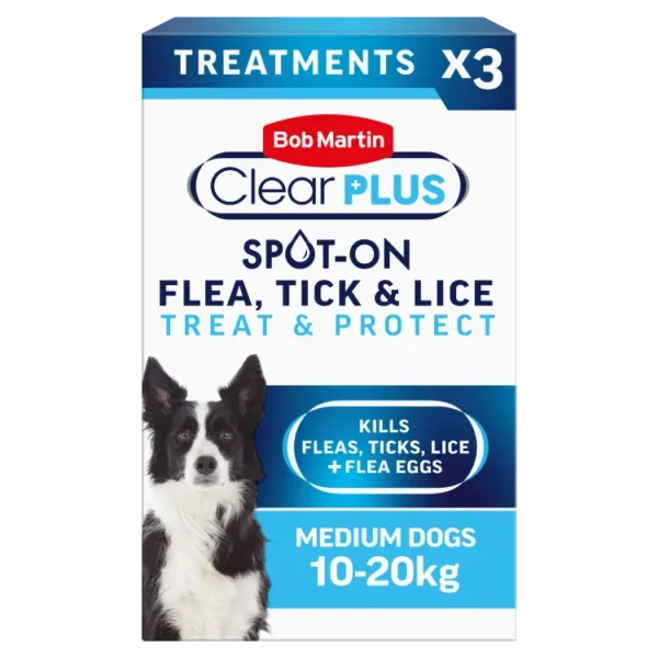 Bob Martin Clear Plus Spot-On for MEDIUM Dogs - 3 Pipettes