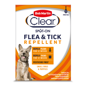 Bob Martin Clear Pesticide Free Repellent Spot-On for Puppies & SMALL Dogs - 3 Pipettes