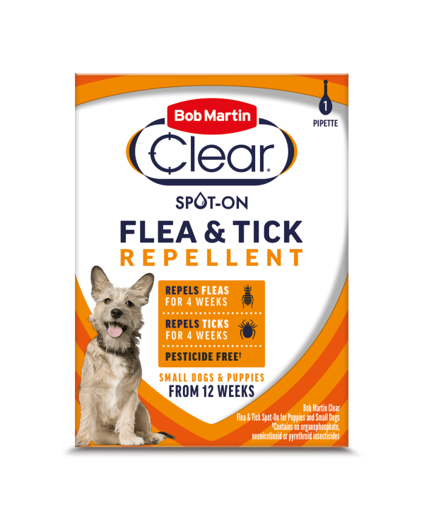 Bob Martin Clear Pesticide Free Repellent Spot-On for Puppies & SMALL Dogs - 1 Pipette