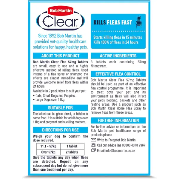 Bob Martin Clear Flea Tablets for LARGE Dogs over 11kg - Image 2