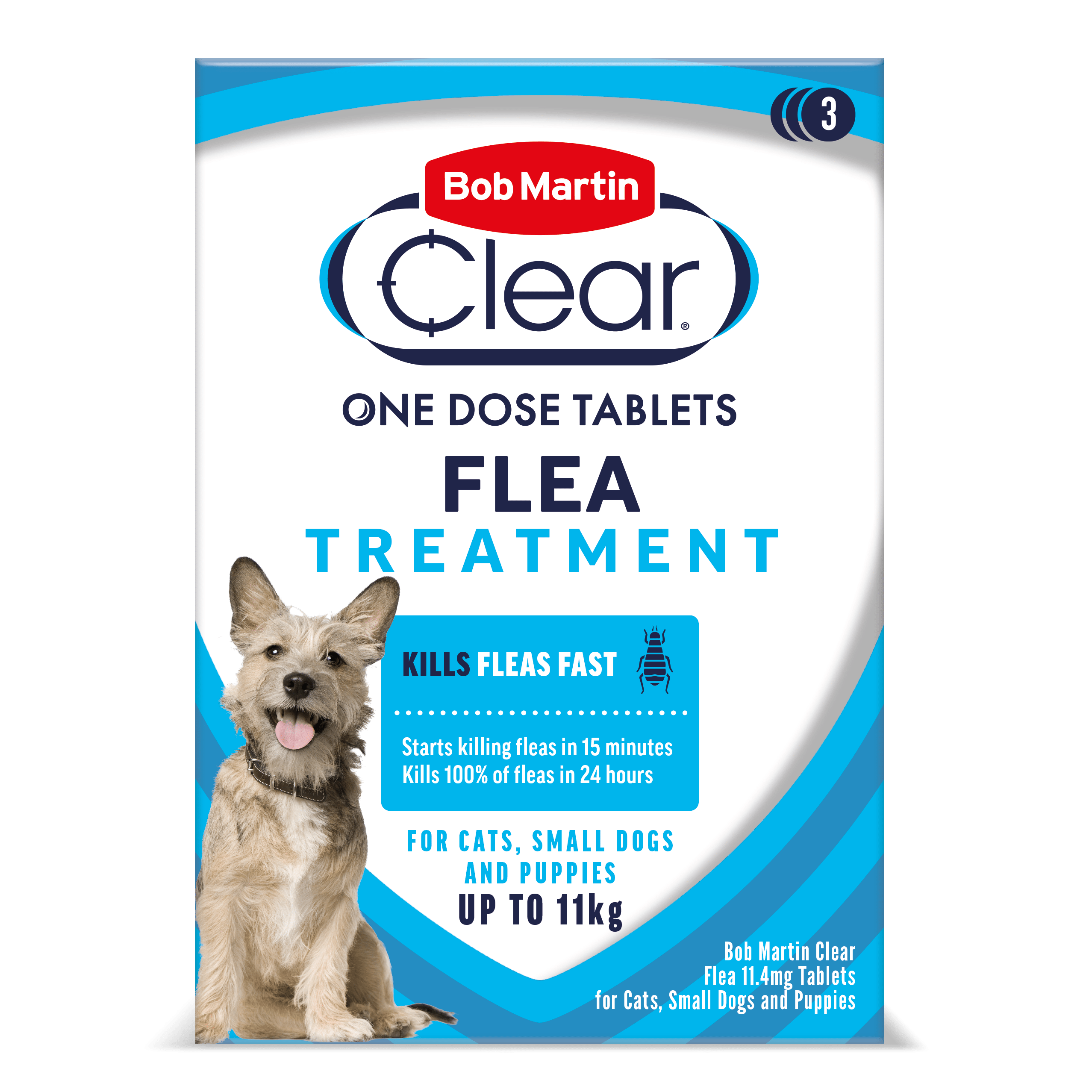 Bob Martin Clear Flea Tablets for Small Dogs & Puppies - Pack of 3