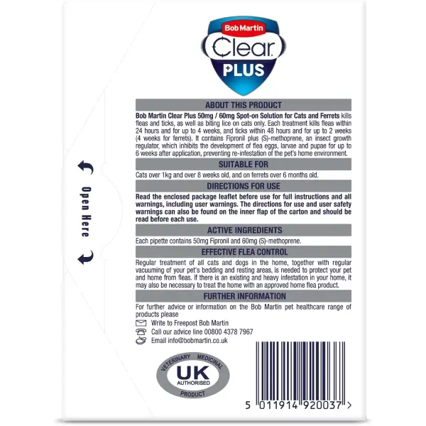 Bob Martin Clear Plus Spot-On for Cats & Ferrets - Image 2