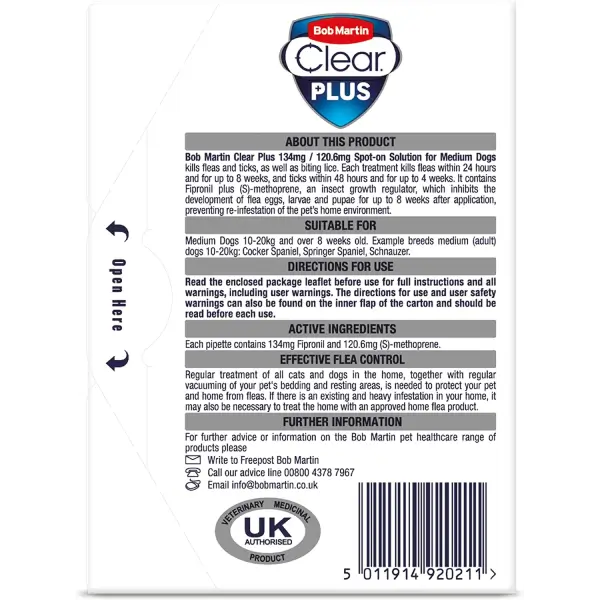 Bob Martin Clear Plus Spot-On for MEDIUM Dogs - Image 3