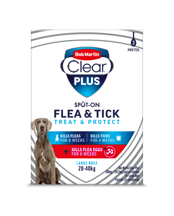 Bob Martin Clear Plus Spot-On for LARGE dogs - 3 Pipettes