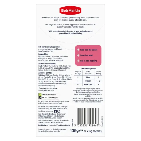 Bob Martin Cat Supplement Vitamins & Vitality - Image 3