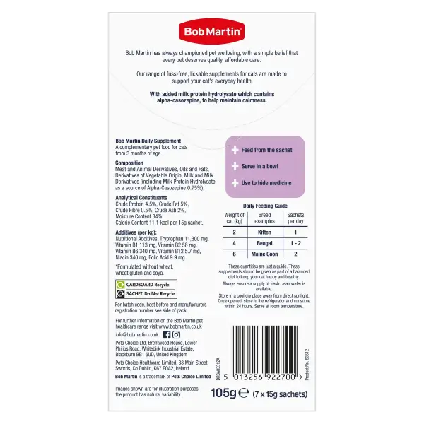 Bob Martin Cat Supplement Calming & Anxiety - Image 2