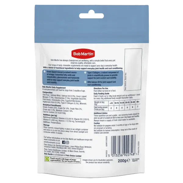 Bob Martin Dog Supplement Joint + Skin Care 200g - Image 2