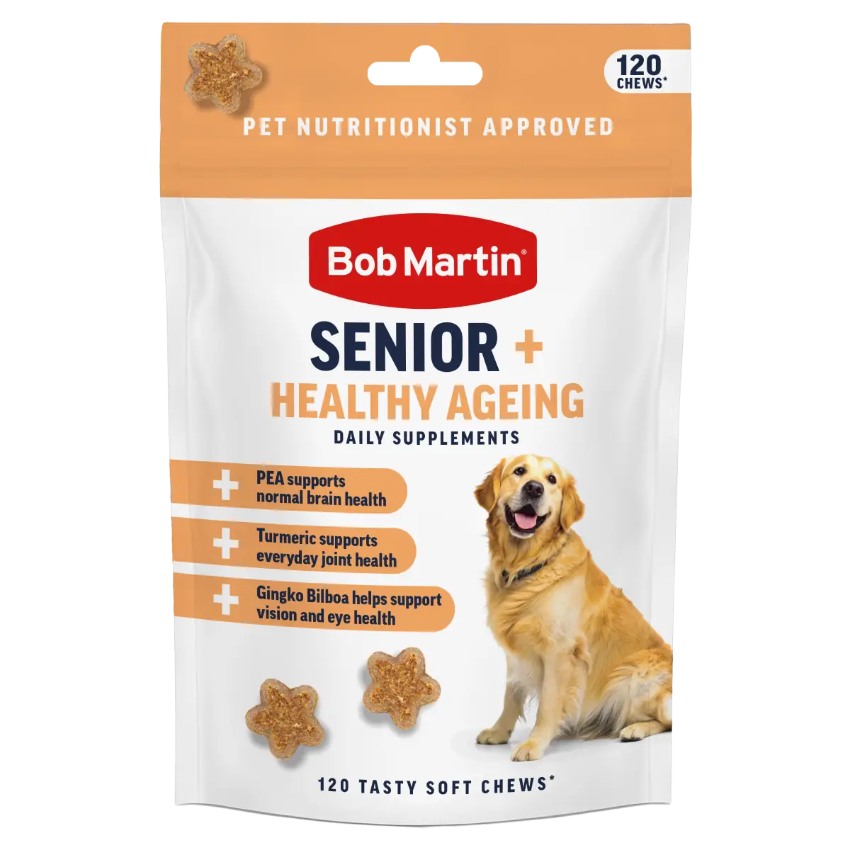 Bob Martin Dog Supplement Senior + Healthy Aging 200g - front of pack
