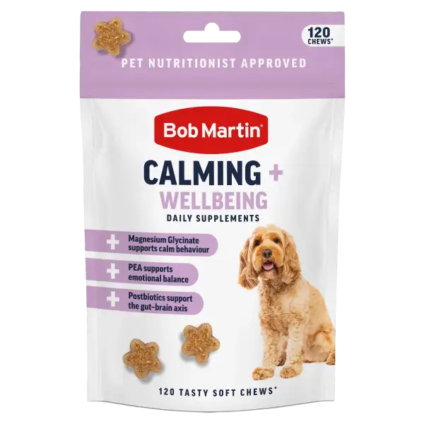 Bob Martin Dog Supplement Calming + Wellbeing 200g- front of pack